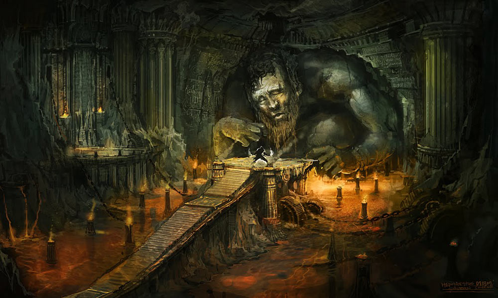 Hephaestus Cavern Art from God of War III