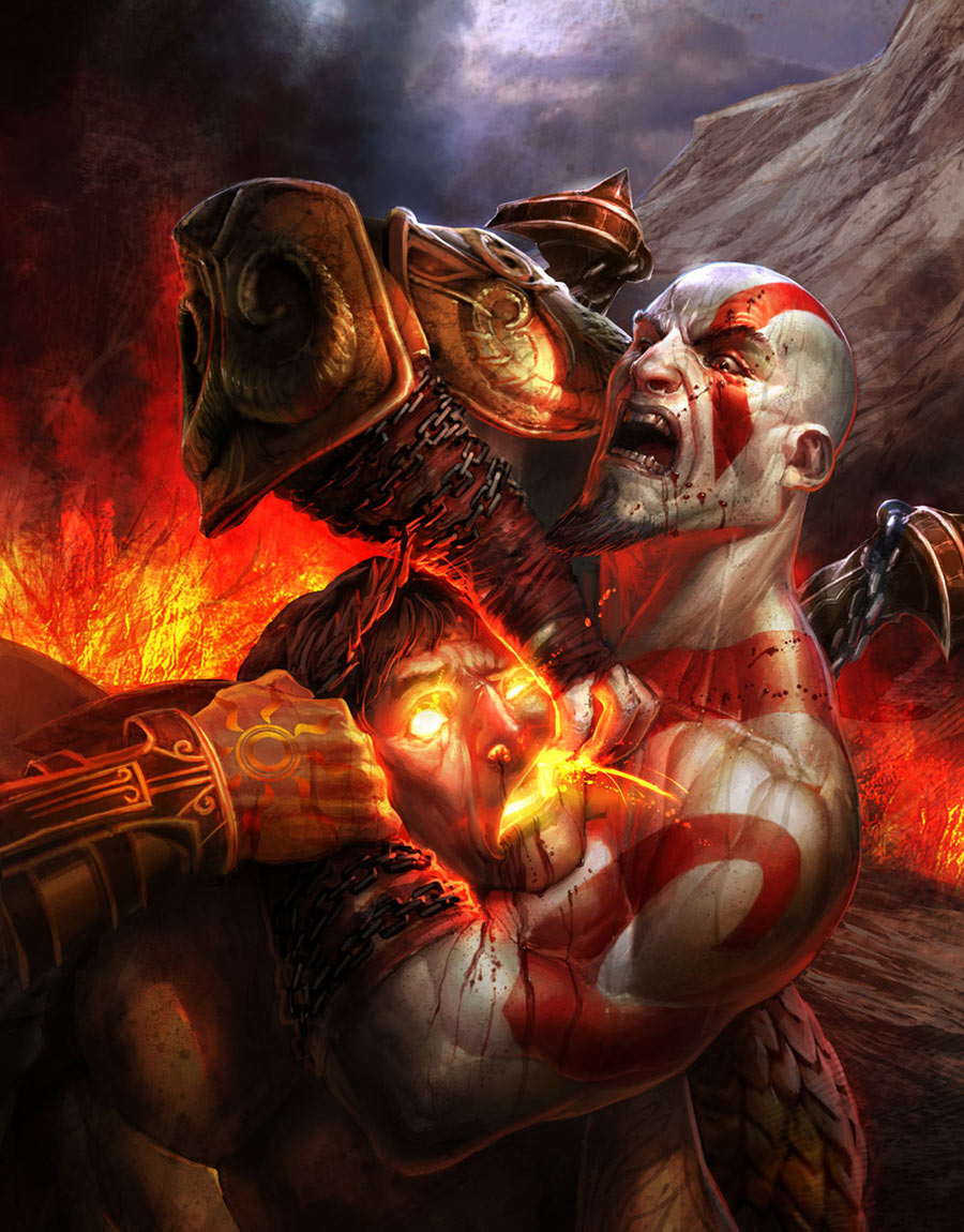 Kratos & Helios Art from God of War III