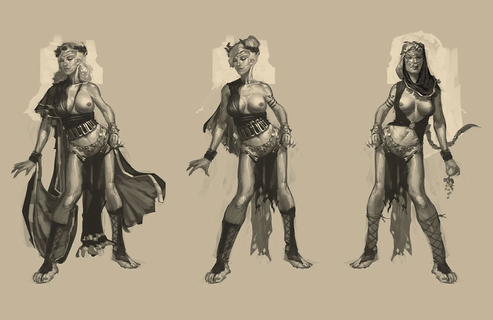 Poseidon Concubines Art from God of War III