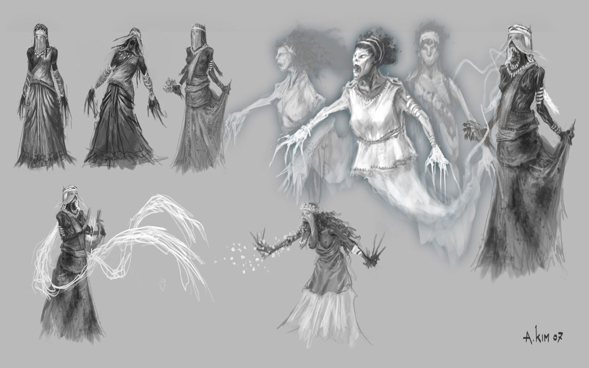 Siren Concept Art from God of War III