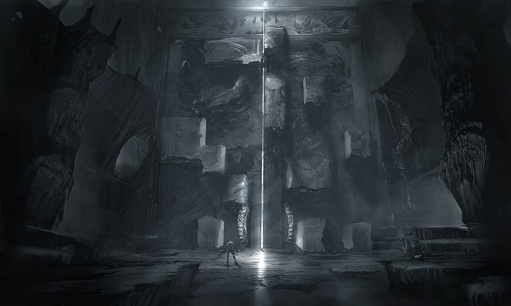 Tartarus Door Closed Art from God of War III