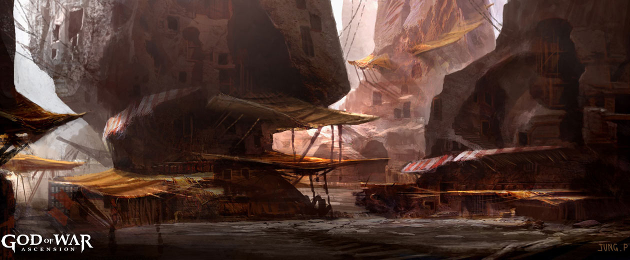 Cliff Dwellings Landscape Art from God of War: Ascension