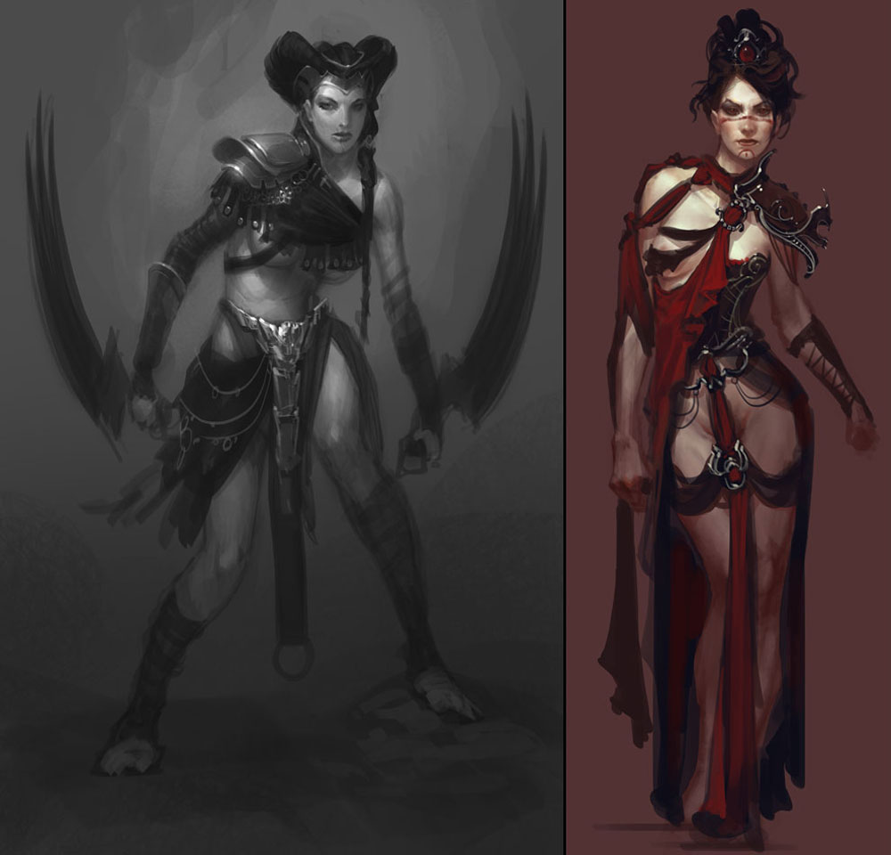 Megaera Seductive Concept Art from God of War: Ascension
