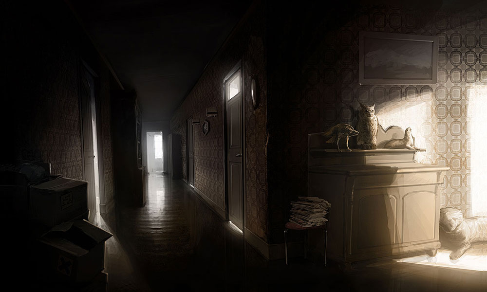 Taxidermist Hallway Art from Heavy Rain