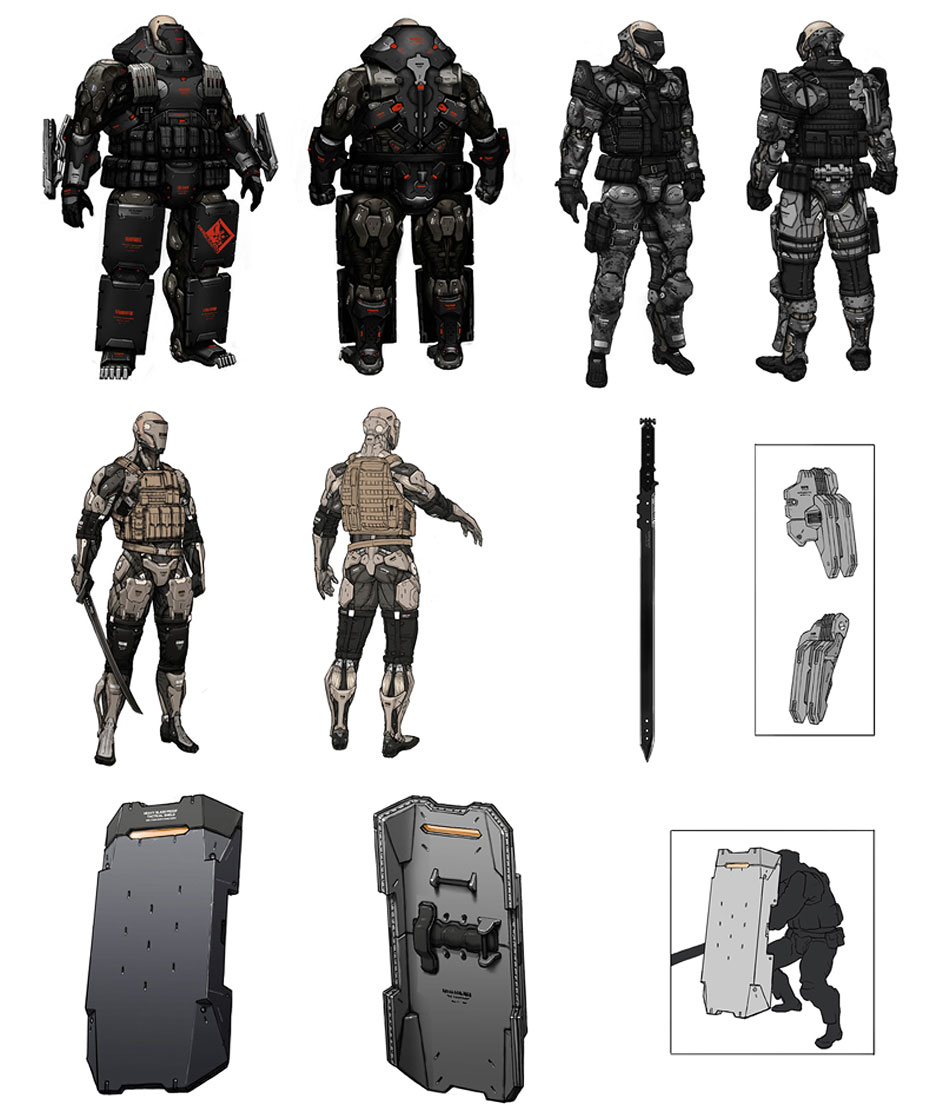 Armored Enemy Concept Art from Metal Gear Rising: Revengeance