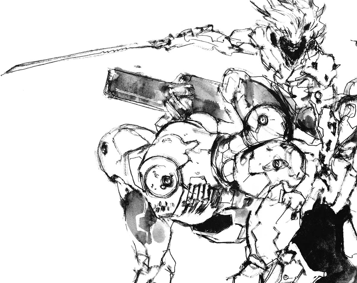 Raiden and Robot Illustration from Metal Gear Rising: Revengeance