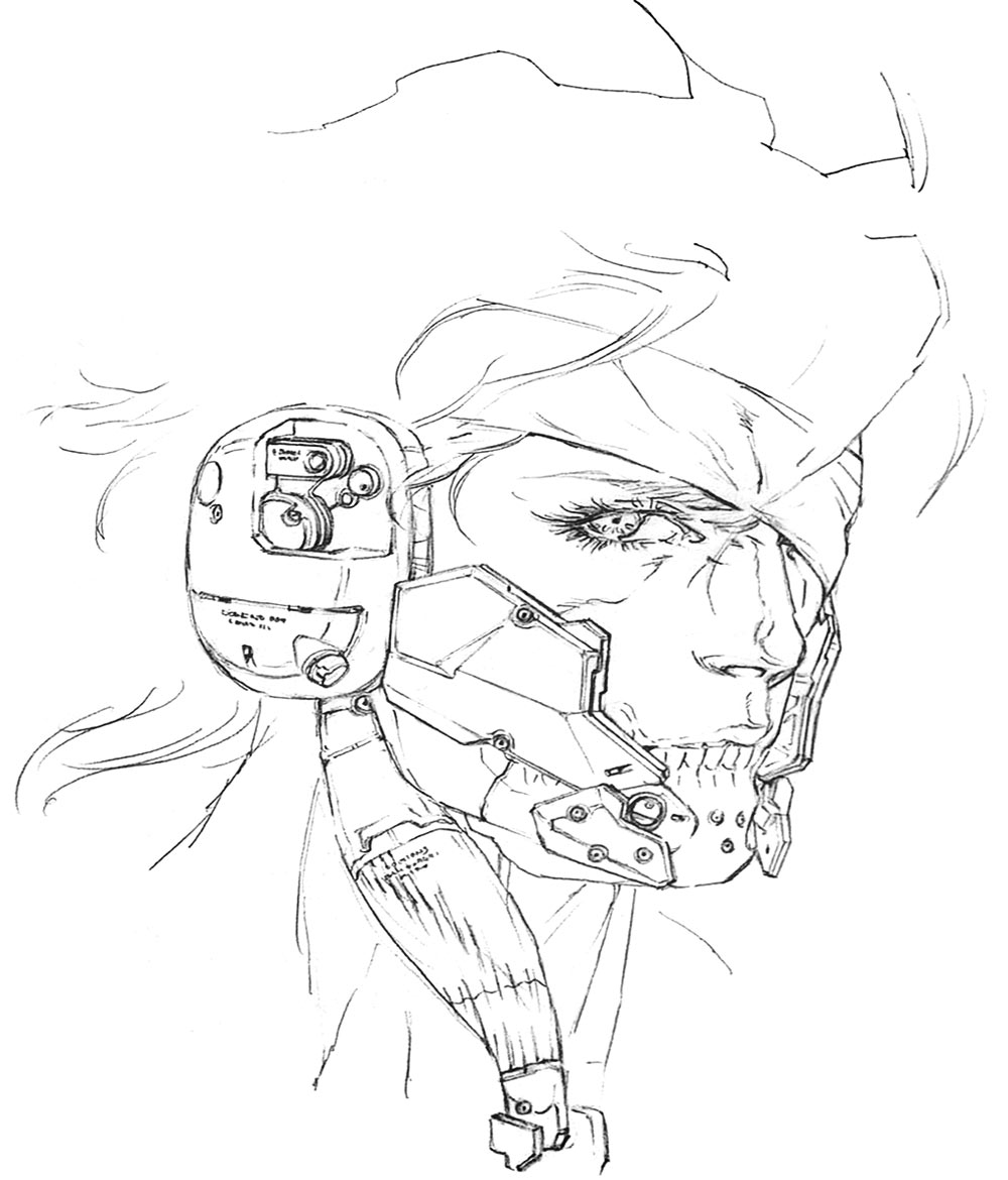 Raiden Face Side Concept Art from Metal Gear Rising: Revengeance