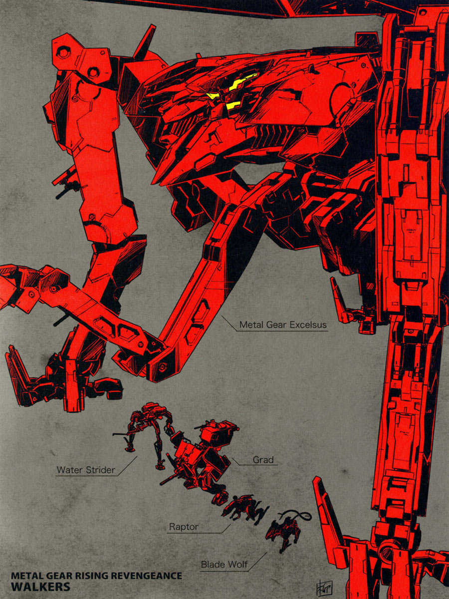 Walkers Size Comparison Art from Metal Gear Rising: Revengeance