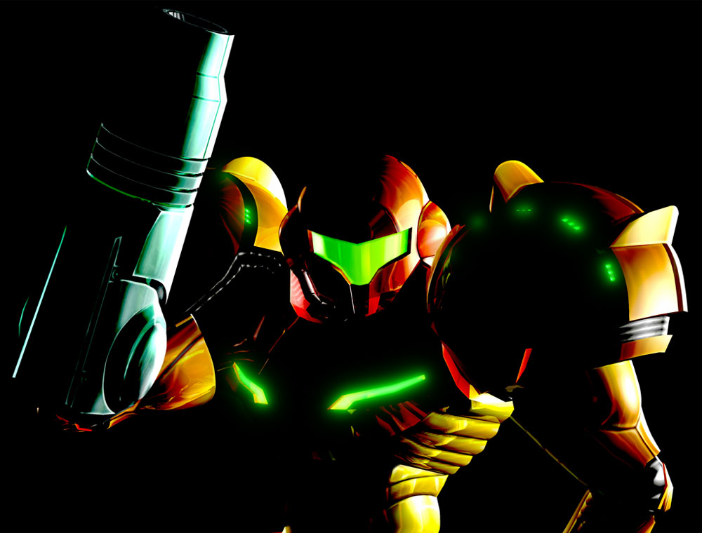Samus Portrait Art from Metroid Prime