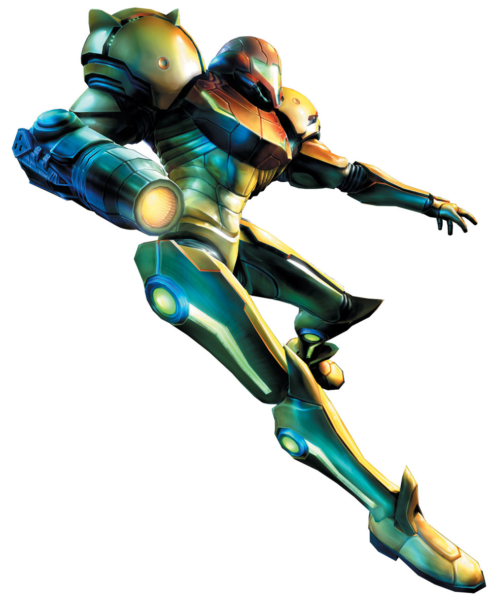 Samus Action Pose Art from Metroid Prime 3: Corruption