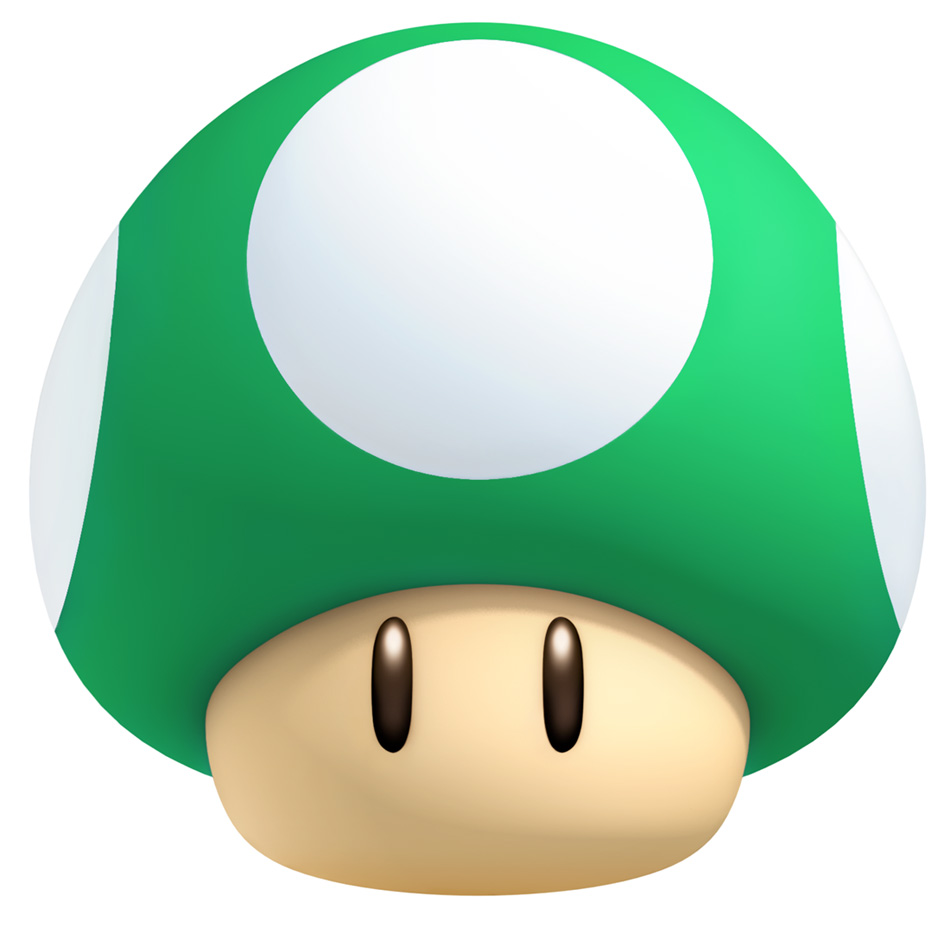 1-Up Mushroom Art from New Super Mario Bros. 2