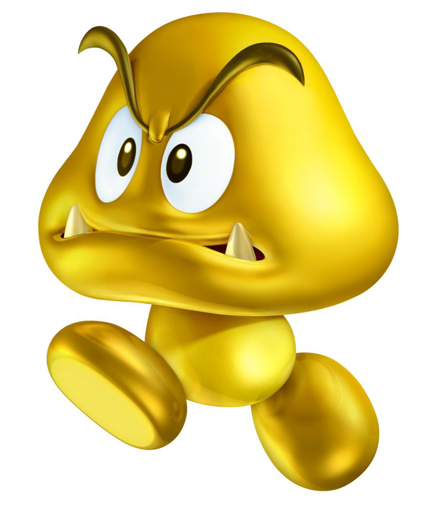 Gold Goomba Art from New Super Mario Bros. 2