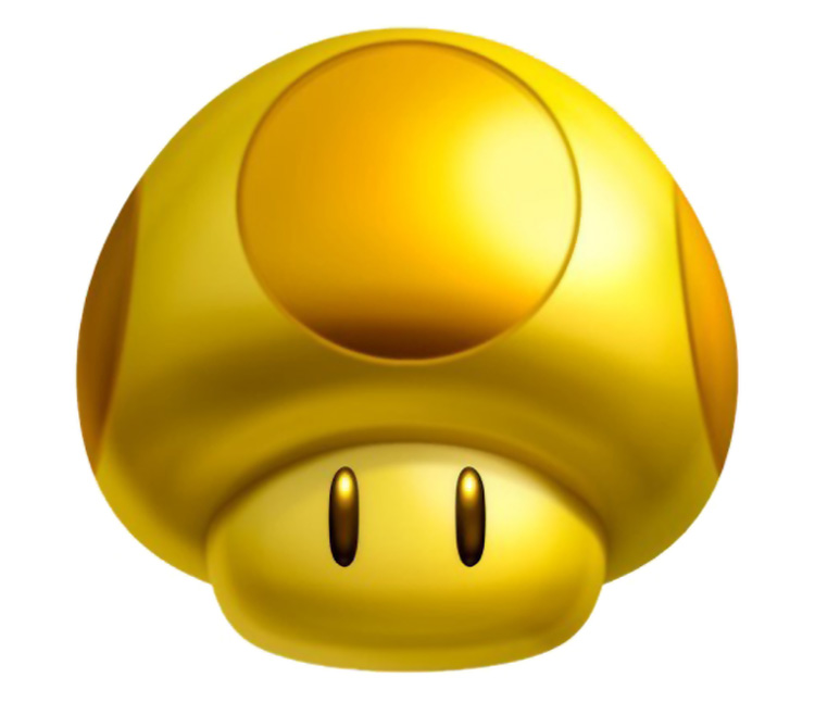 Gold Mushroom Art from New Super Mario Bros. 2