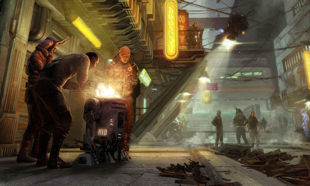 Homeless & Astromech Fire Pit Art from Star Wars 1313