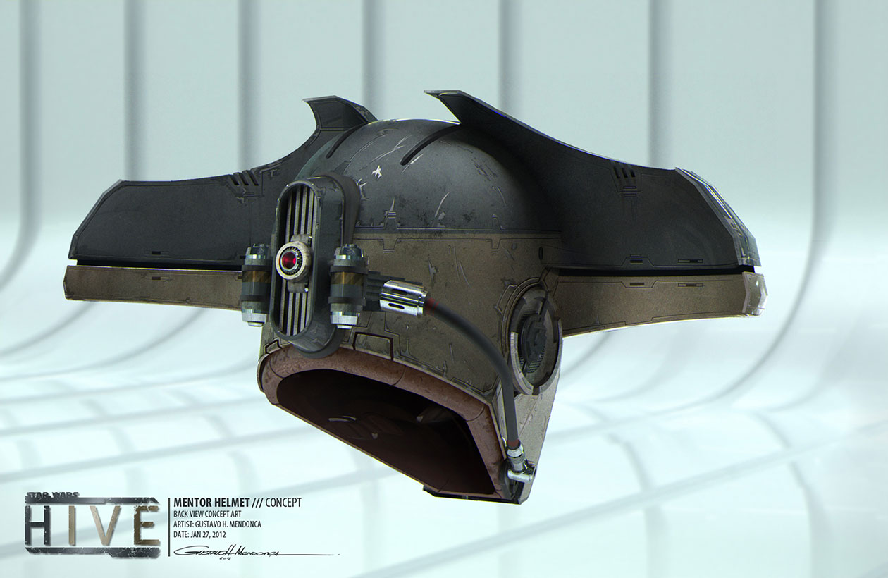 Mentor Helmet Backside Art from Star Wars 1313