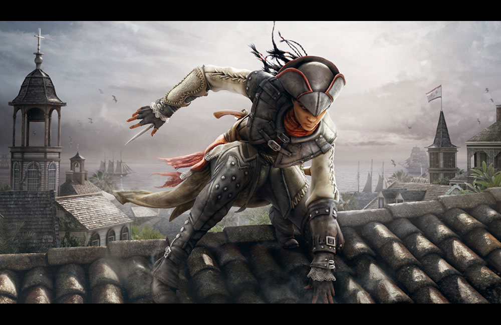 Aveline on Rooftop Art from Assassin's Creed III: Liberation