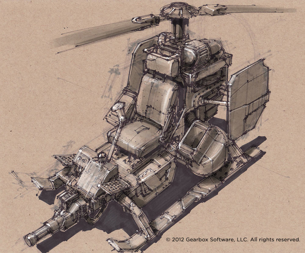 Bandit Gyrocopter Buzzard Art from Borderlands 2