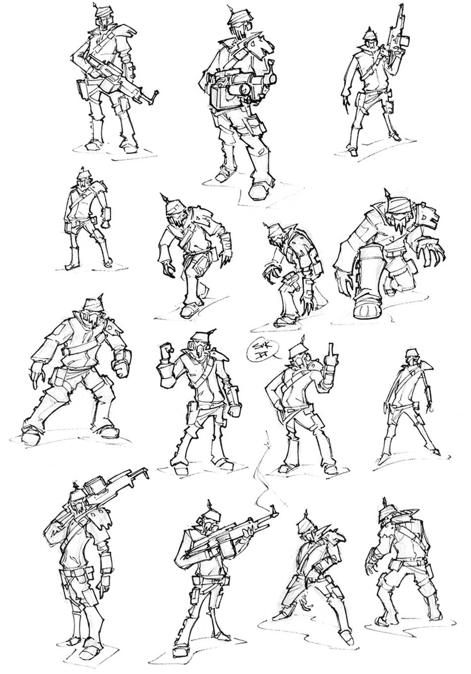 Bandit Poses Art from Borderlands 2