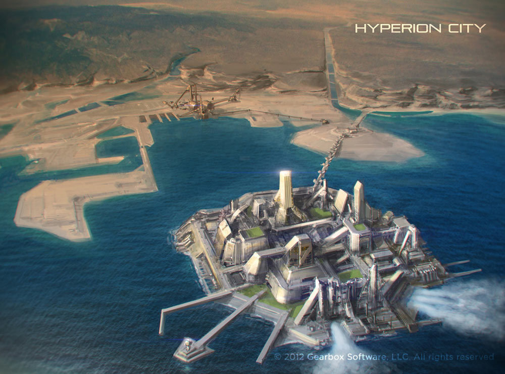 Hyperion City Art from Borderlands 2