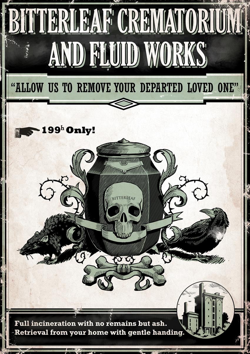 Butterleaf Crematorium And Fluid Works Poster Art from Dishonored