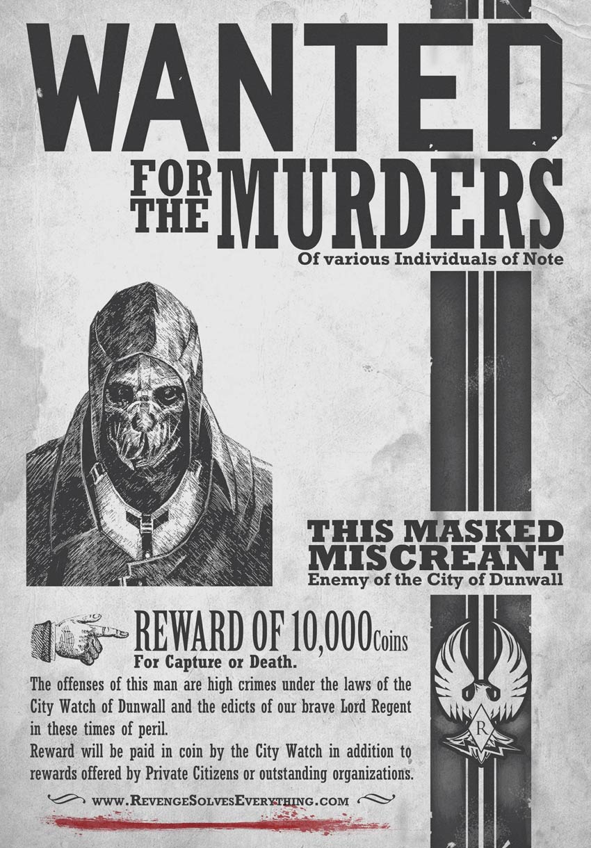 Wanted Poster Art from Dishonored