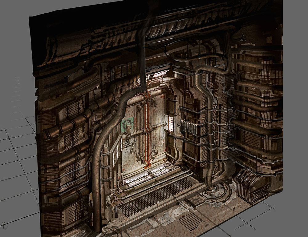 Industrial Door Art from Dead Space