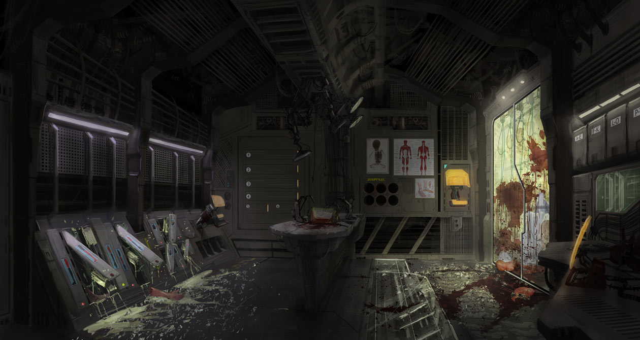 Research Lab Damage Art from Dead Space
