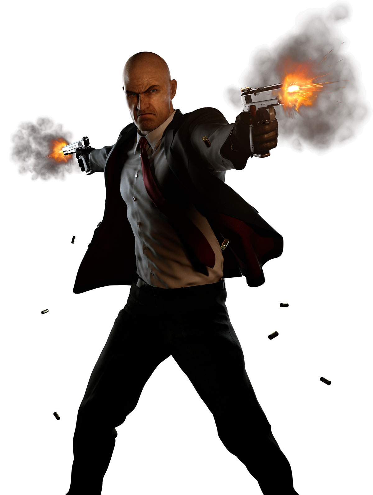 Agent 47 Firing Guns Art from Hitman: Absolution