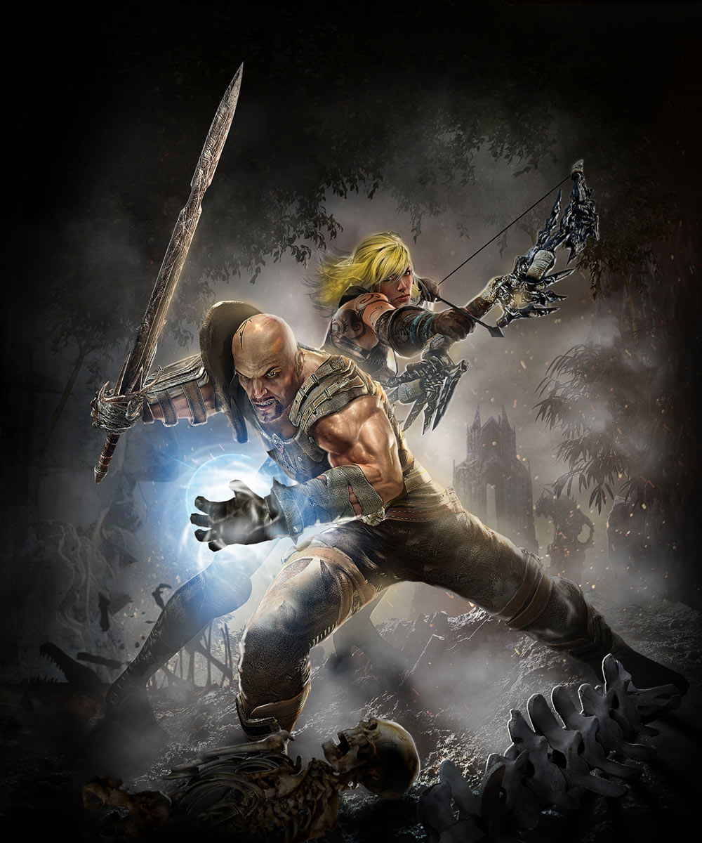 Caddoc & E'lara Art from Hunted: The Demon's Forge