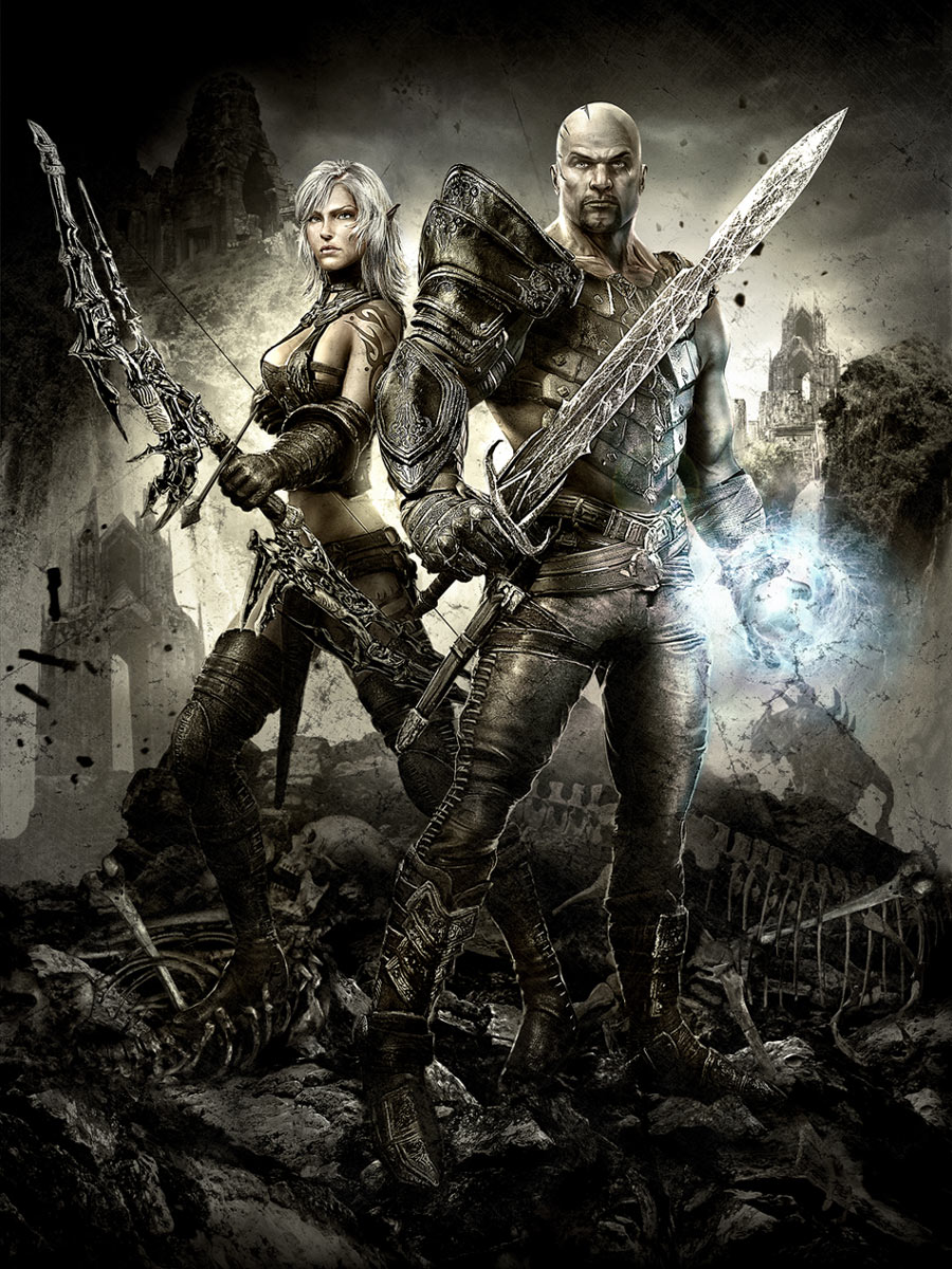 E'lara & Caddoc Art from Hunted: The Demon's Forge