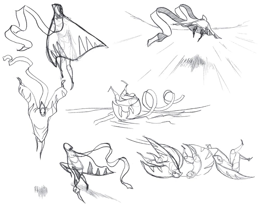 Cloaked Figure Gliding Art from Journey