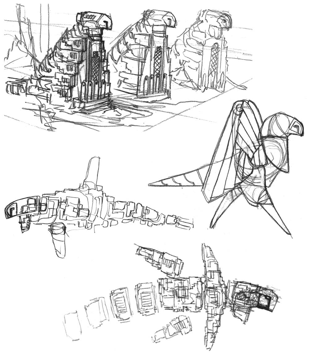 Creature Sketches from Journey