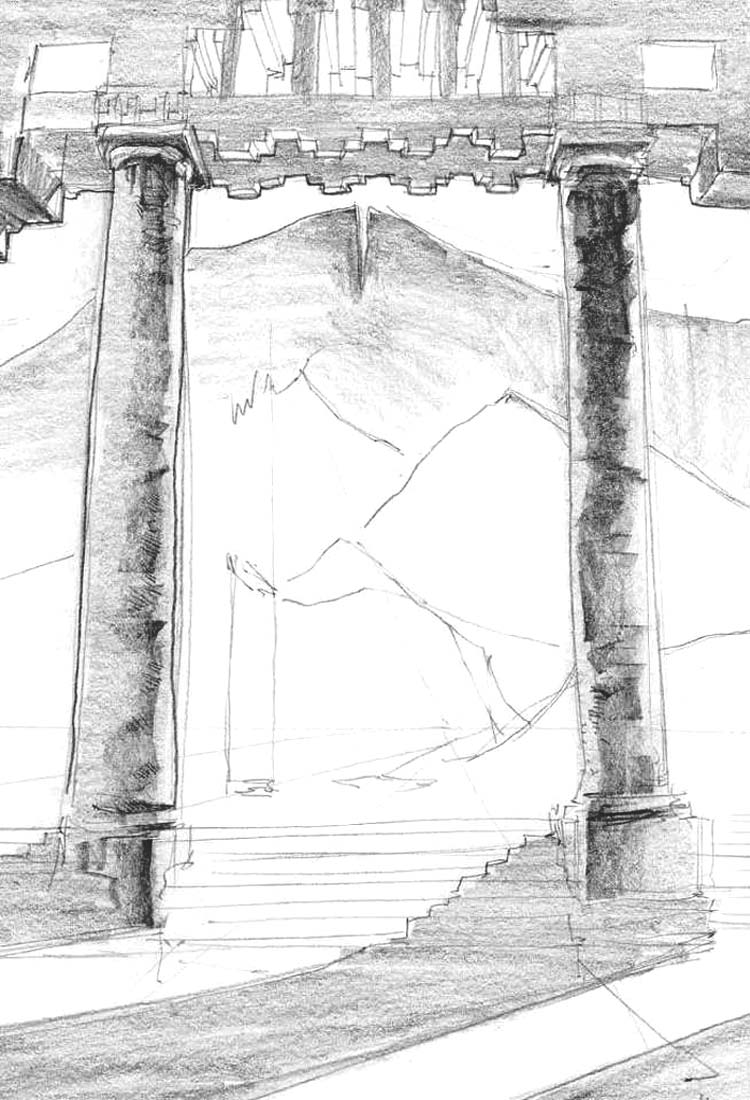 Pillars Sketch from Journey