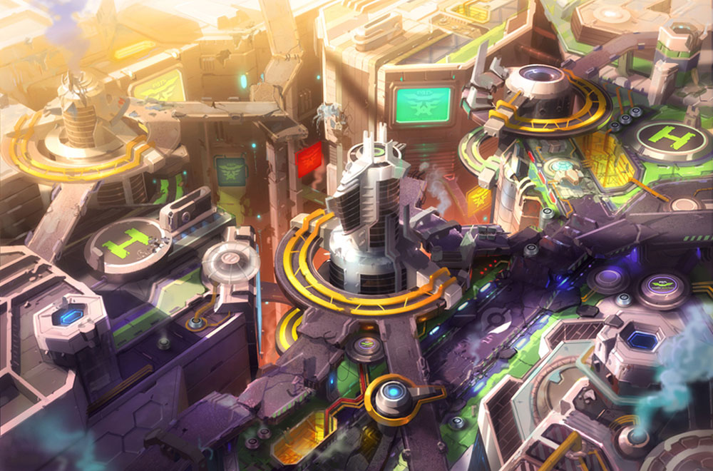 City Aerial Art from Mega Man Online