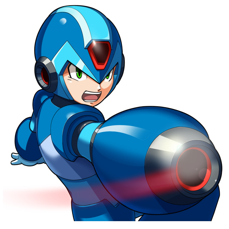 Mega Man X & Mega Buster Art from Mega Man Online