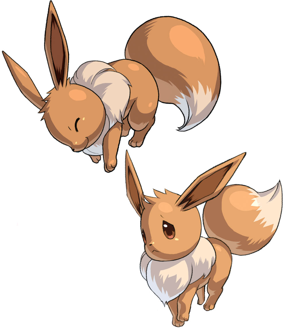 Eevee Poses Art from Pokémon Conquest