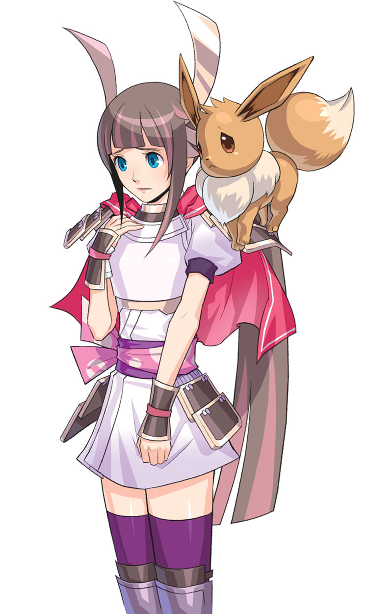 Heroine & Eevee, Worried Art from Pokémon Conquest