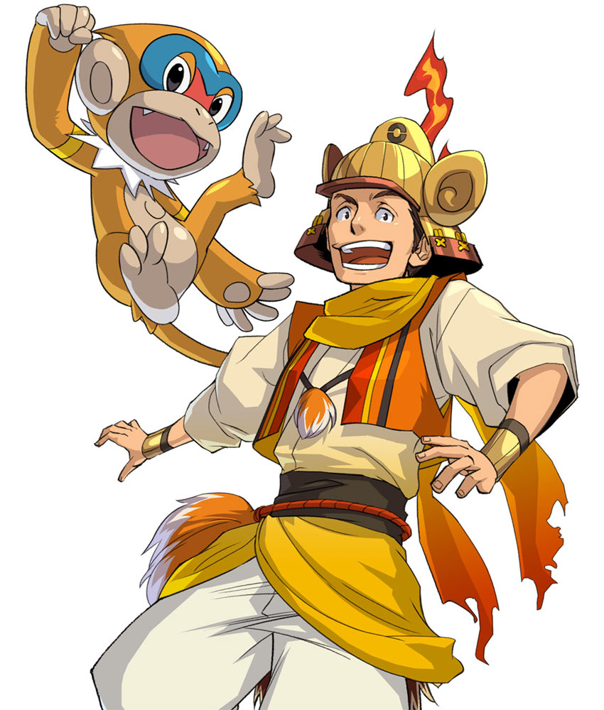 Hideyoshi & Monferno Art from Pokémon Conquest