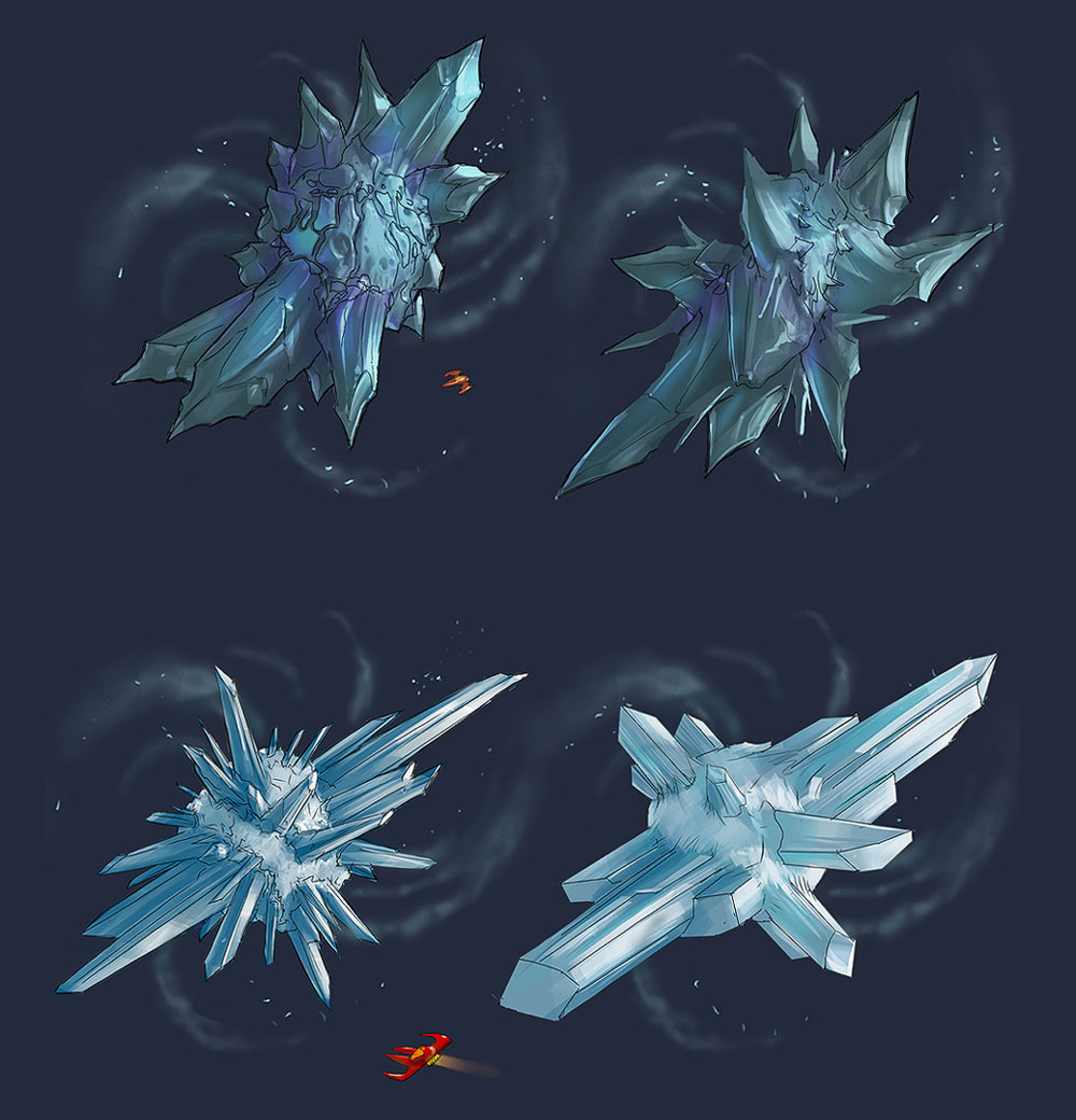 Space Ice Asteroids Art from Ratchet & Clank Future: A Crack in Time