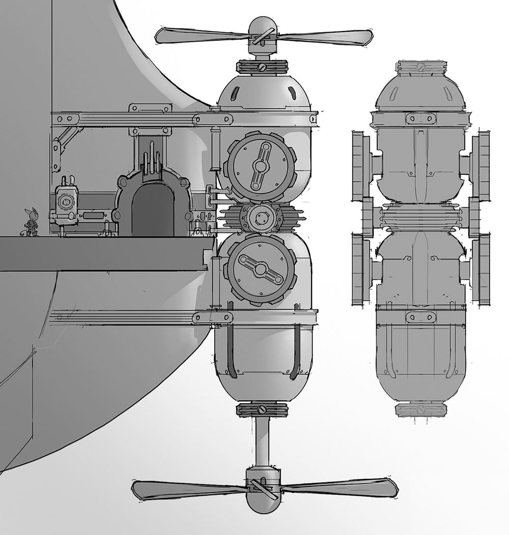 Valkyrie Propellers Art from Ratchet & Clank Future: A Crack in Time