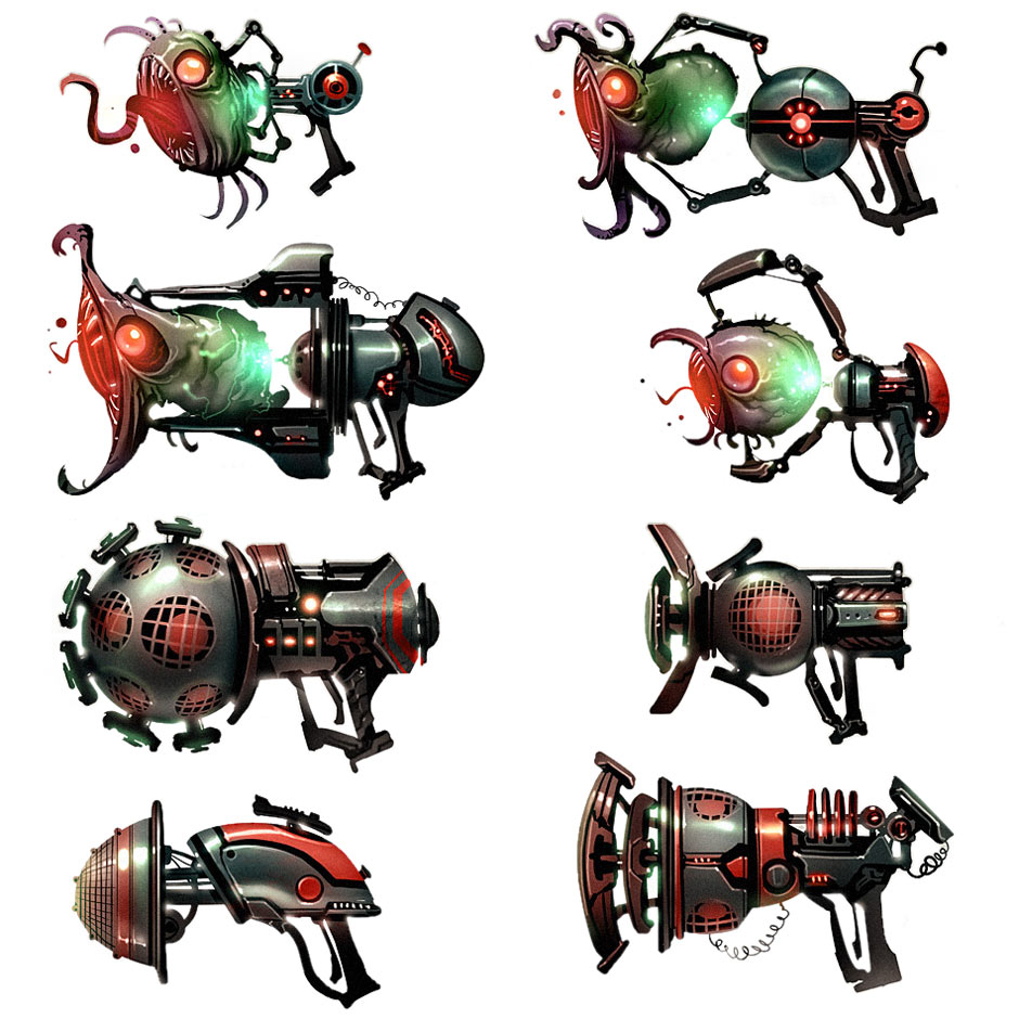 Weapon Designs Art from Ratchet & Clank Future: A Crack in Time