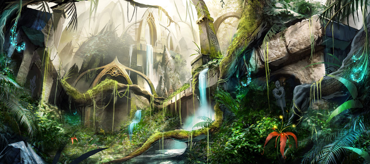 Waterfalls Art from Trine 2