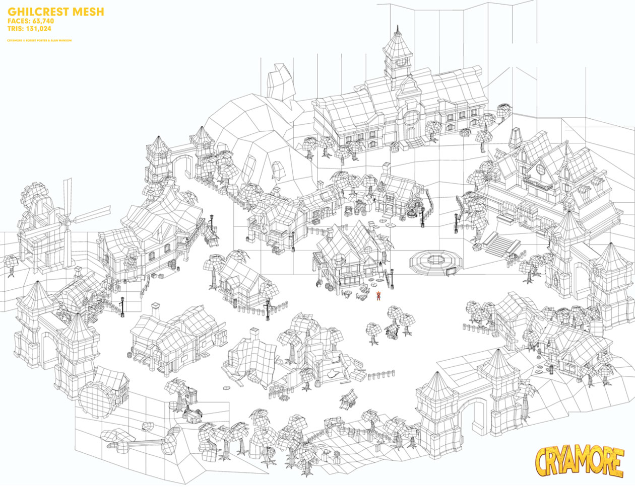 Ghilcrest Wireframe Mesh Art from Cryamore