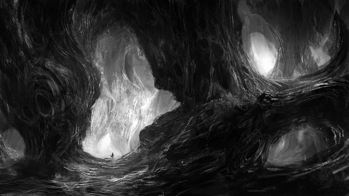 Cave Concept Art from Dark Souls II