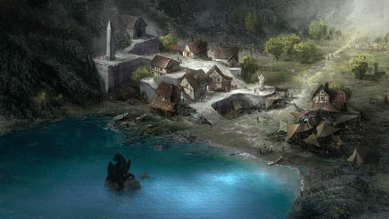 Coastal Town Art from Dark Souls II