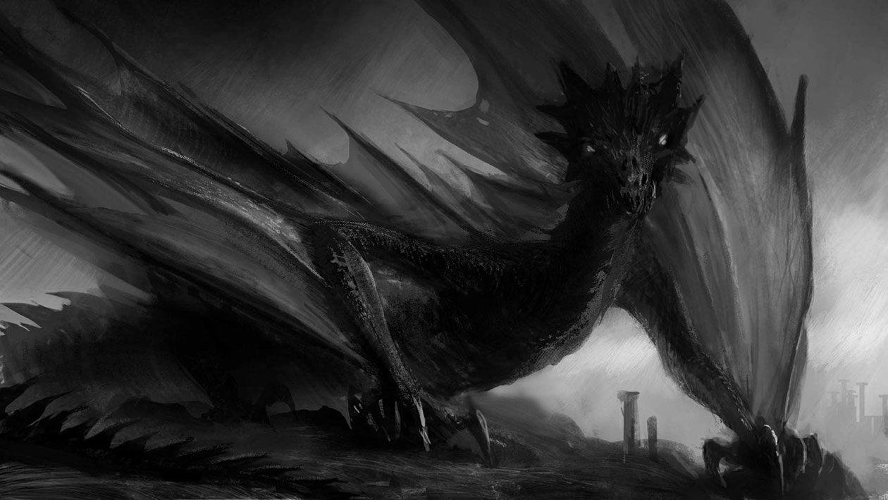 Dragon Concept Art from Dark Souls II