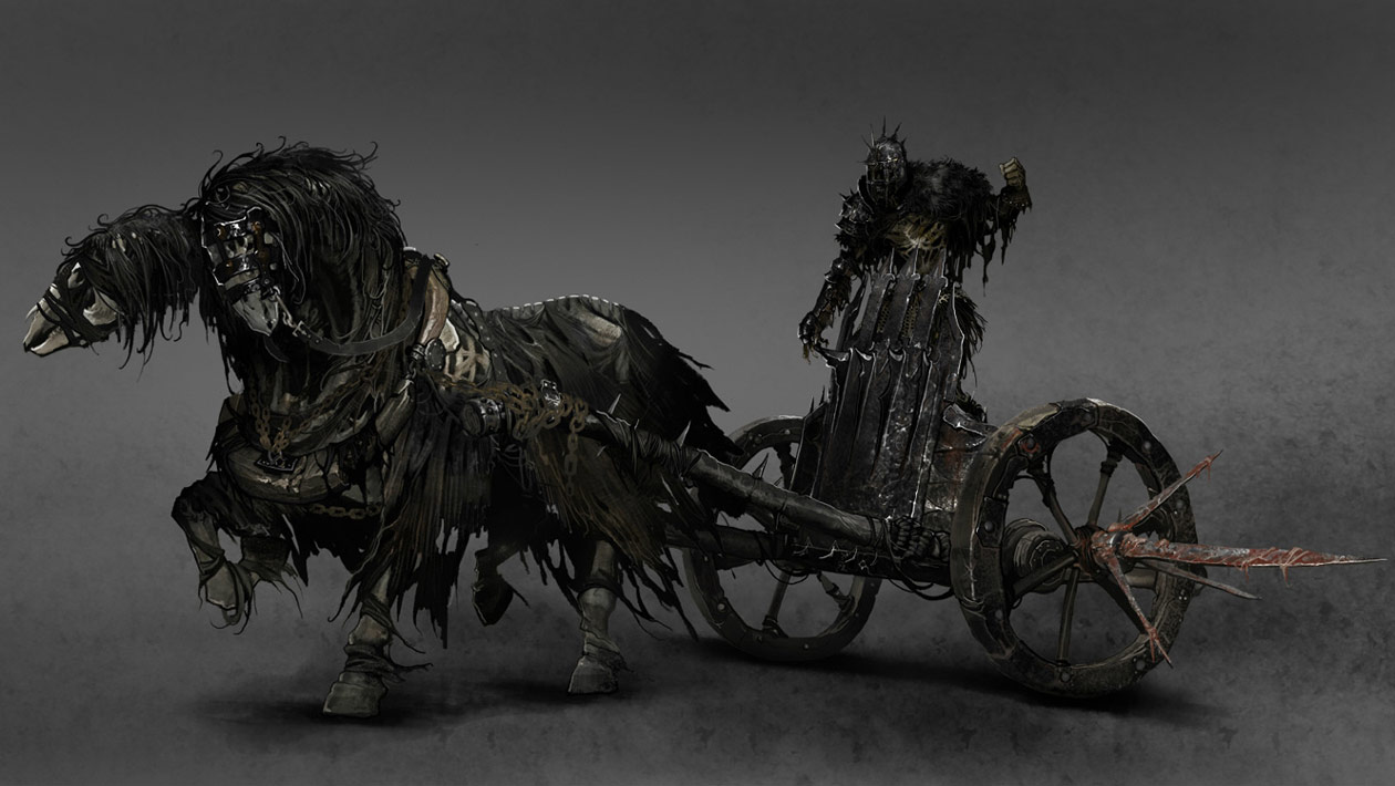 Executioner on Chariot Art from Dark Souls II