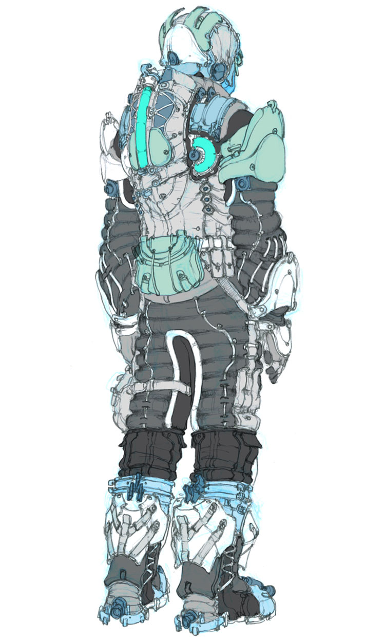 Legionary Suit, Back Concept Art from Dead Space 3