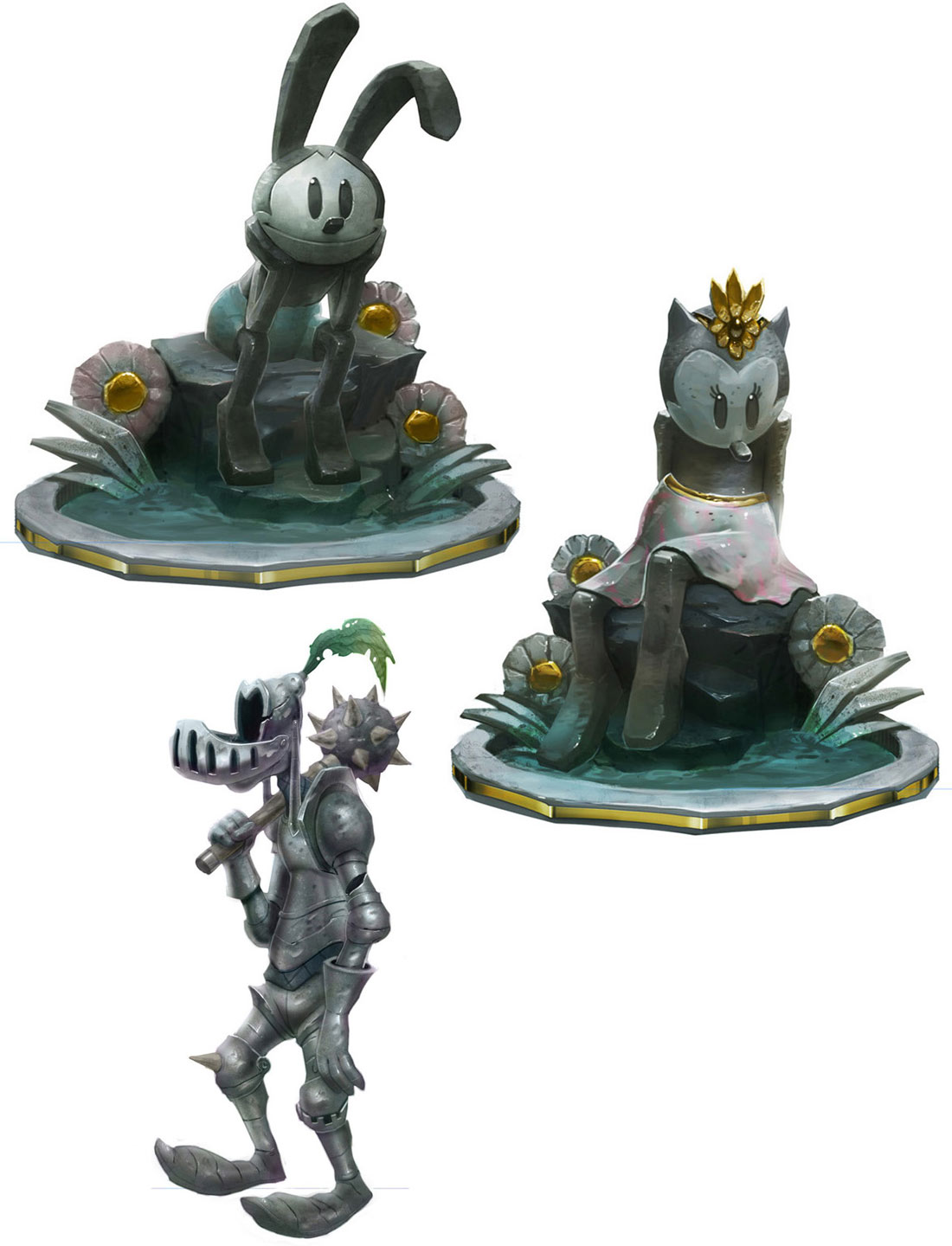 Statues Art from Epic Mickey 2: The Power of Two