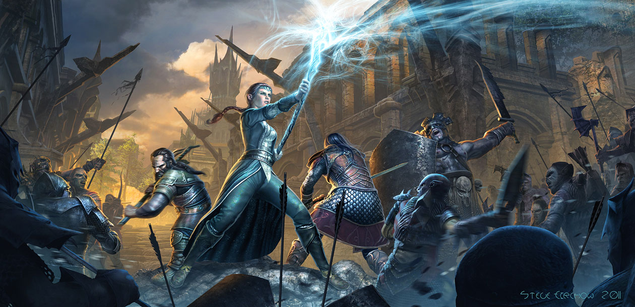 Fellowship Fighting Orcs Art from The Lord of the Rings: War in the North